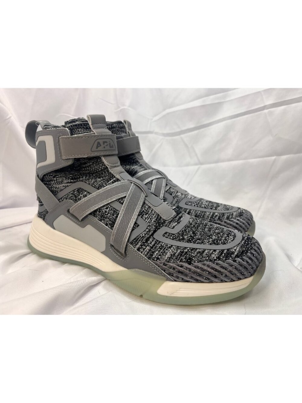 APL SuperFuture Basketball Shoes Men's 9 Women's 10.5 Gray Silver High Top